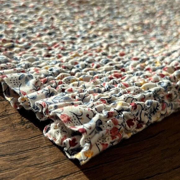 Old Navy Pink Ditsy Floral Smocked Cami Tank Top Ruffle Strap Boho Size L - Picture 3 of 7